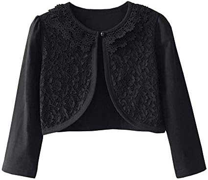 ZHUANNIAN Girls' Long Sleeve Lace Bolero Cardigan Shrug