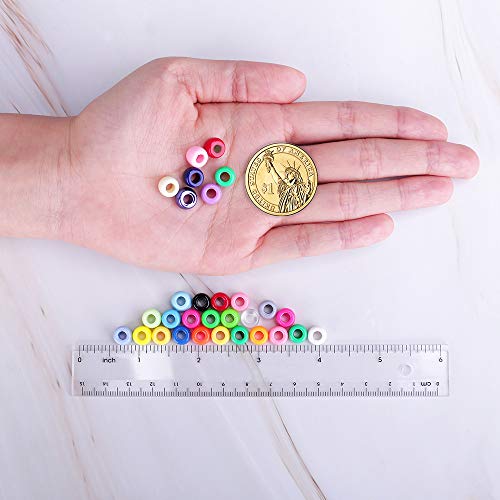Efivs Arts Giant Crayon Bead Box,24 Color Pony Beads Kandi Beads for DIY Jewelry Making - Approximately 1500pcs(6 x 9 mm)