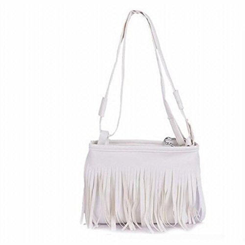 VoberryÂ® NEW Women's Fringe Tassel Handbag Satchel Shoulder Bag Leather Messenger Cross Body Bag Purse Tote Bags (C)