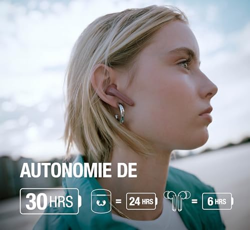 Twins Core Écouteurs Intra-Auriculaires Bluetooth sans Fil avec Assistant Vocal, contrôle Tactile et Microphone intégré, 30 Heures D'Autonomie (Ice Grey)