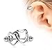 BODYA 316L Surgical Steel Interlocked Love Hearts Helix Cartilage earring Ear Cuff Tragus Earring Stud Hoop Ring silver tone