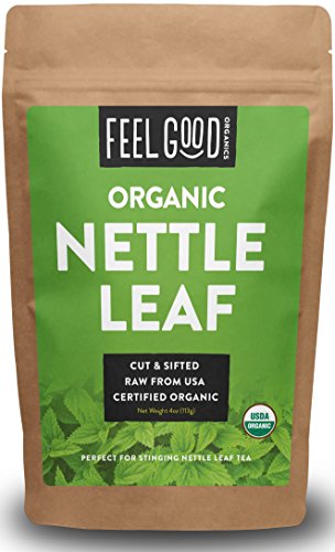 Organic Nettle Leaf - Cut & Sifted - 4oz Resealable Bag - 100% Raw From U.S.A. - by Feel Good Organics