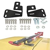 ALAVENTE High Lift Jack Mount Hinge Mounting Hood Bracket for Jeep Wrangler CJ 1944-1986 / YJ 1987-1995 / TJ 1997-2006 (Pair, Black)