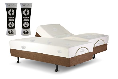 DynastyMattress S-Cape Adjustable Beds Set Sleep System Leggett & Platt, With Luxury 12-Inch Memory Foam Mattress-Split King Size