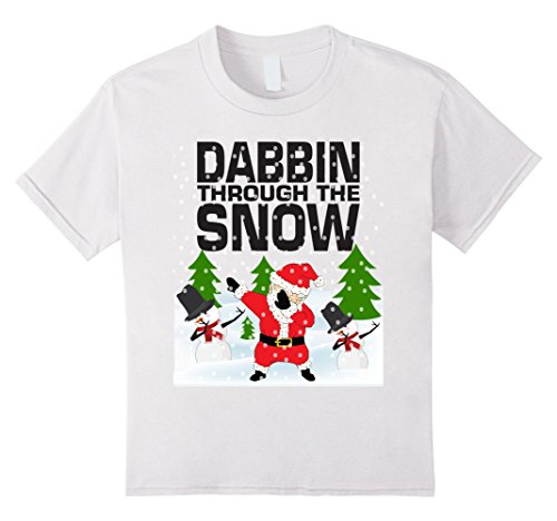 Kids Cute DABBING AROUND THE CHRISTMAS TREE T-Shirt Santa Swag 12 White