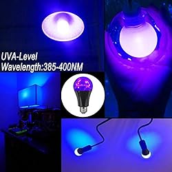 GLW 4 Pack Black Light Bulbs 9W E26 A19 Bulb