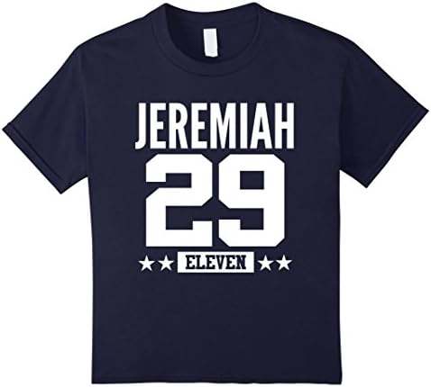 unisex-child Jeremiah 29:11 Eleven Bible Scripture Christian T-Shirt 6 Navy