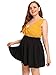 ROMWE Women's Plus Size Stretchy Elastic Waist Flared Casual Mini Skater Skirt Black 2X Plus