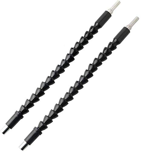 KOSTOO Multi-Angle Bending Drill Bit Extension, Flexible Drill Bit Extension - Magnetic Hex Soft Shaft, Flexible Screwdriver Extension Universal Drill Connection, 2PCS