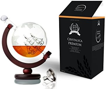 Crystalica Extra Extra Large Red Wine & Whisky Decanter - 1500ML Whiskey Globe with Antique Ship – Perfect Gift For All Occasions ( BLACK FRIDAY)