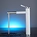 Fapully Contemporary Bathroom Sink Faucet with Rotating Spout 11.8 inch Tall Vessel Sink Faucet,Chrome & White
