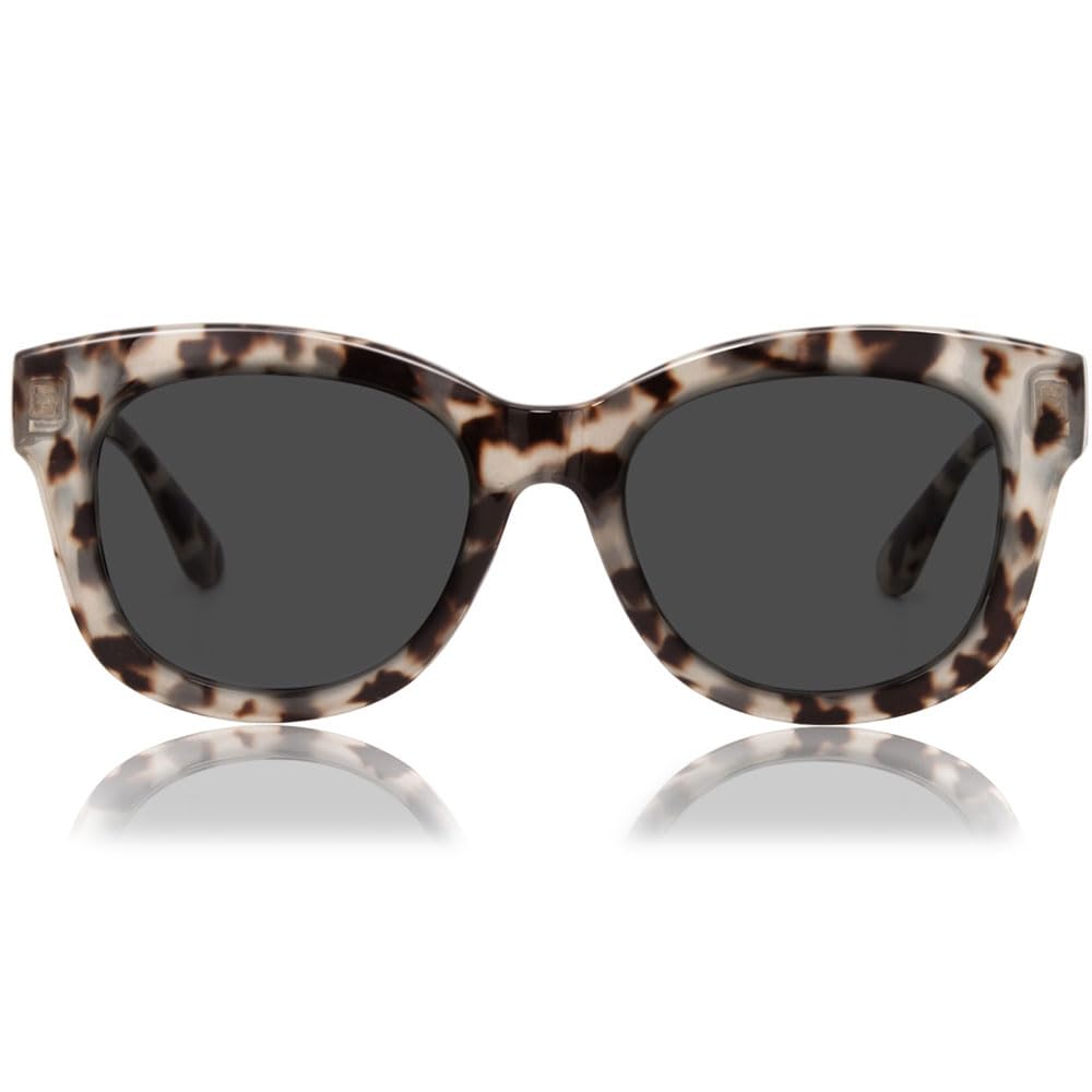 JiSoo Oversized Reading Sunglasses 3.0 Women/Ladies, Designer Tortoiseshell Tinted Reading Glasses Shades Sunglasses Readers 3.0， NOT Varifocal， Demi Grey