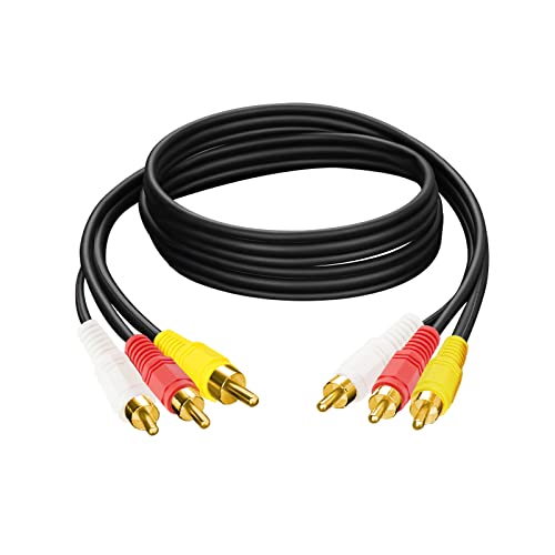 DR. WATCH Premium 3 RCA Phono Male Plug to 3 RCA Phono Male Plug Cable - 1.5 M (4.92 ft) Audio Video AV TV Cable Lead - Premium Connection for Enhanced Audio and Video Experience