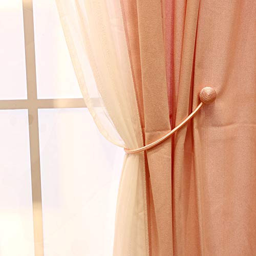 Magnetic Curtain Tiebacks Magnetic Tie Backs Curtain Holdbacks Decorative Magnet Window Hold Curtains Drape Tie Backs for Bedroom Pink 2 Pack
