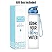 LEADO 32oz 1Liter Motivational Tracking Water Bottle with Time Marker - Drink Your Effing Water - Funny Birthday Gifts for Women Best Friend, BFF, Mom, Daughter, Coworker, Her - Drink More Water Daily
