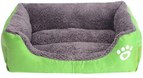 Yihya Washable Cute Green Square Soft Warm Pet Puppy Cat Sleeping Bed Doggy Dog House Cushion Basket (Small: 45*40*12cm )