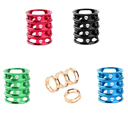 SM SunniMix 20Pcs 1-1/8 inch MTB Folding Mountain Bicycle Headset Spacers Set 10mm Road Bike Front Fork Stem Washers Kit Fixed Gear Cycling Fixie Accessories