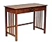 OSP Home Furnishings Sierra Writing Desk with Pull-Out Drawer and Mission Style Side Panels, Ash Brown
