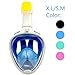 180° Full Face Snorkel Mask with Panoramic View Anti-Fog, Anti-Leak with Adjustable Head Straps with longer Snorkeling Tube Larger Area Design for Adults,Youth,kids