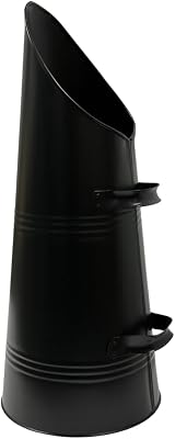Trendi Heavy Duty Coal Hod Bucket Scuttle Black Metal Fireplace Fire Side Ash view 2