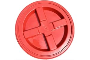 House Naturals Screw on Lid for 5 Gallon Plastic bucket container fits 3.5, 5, 6, 7 gallon pail (Red)