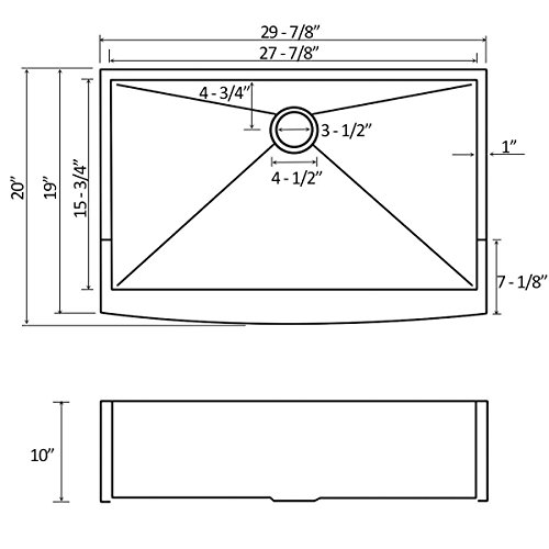 Hotis Commercial Stainless Steel 30 Inch 16 Gauge10 Inch Deep Drop In Undermount Single Bowl Farmhouse Apron Front Kitchen Sink, Deep Basin Sink with Drain and Dish Grid - Thumbnail 6