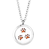 JOYMIAO Essential Oil Necklace 316L Stainless Steel Magnetic Diffuser Locket Pendant With 8 Pads