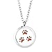 JOYMIAO 316L 8 Pads Essential Oil Diffuser Dog paw prints Stainless Steel Necklace with Magnetic Locket Pendant