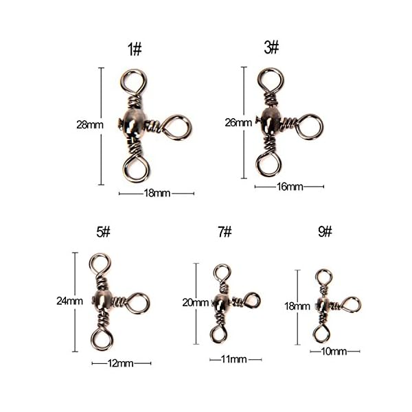 HYAENA-3-Way-Barrel-Fishing-Swivels-Set-Free-Fishing-Tackle-5-Sizes160-Pcs
