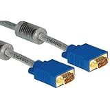 Professionelles VGA Kabel 15m transparent - SVGA Beamer Monitor Laptop Netbook Notebook Pc Tv Bildschirm Kabel - sehr hochwertig - vergoldete Anschl&uuml;sse, Ferrit Kern, mehrfach geschirmt bis 2048 &times; 1536 Pixel