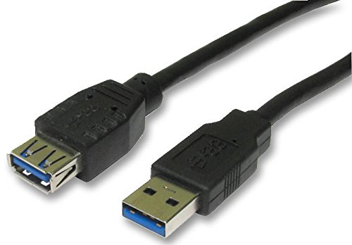 Pro Signal USB 3.0 Extension Cable A Male to A Female, 1m Black, SuperSpeed 5Gbps Data Lead - CAC250043