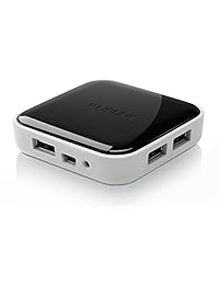 Belkin Ultra Slim USB 2.0 Hub de computadora, Blanco y Negro
