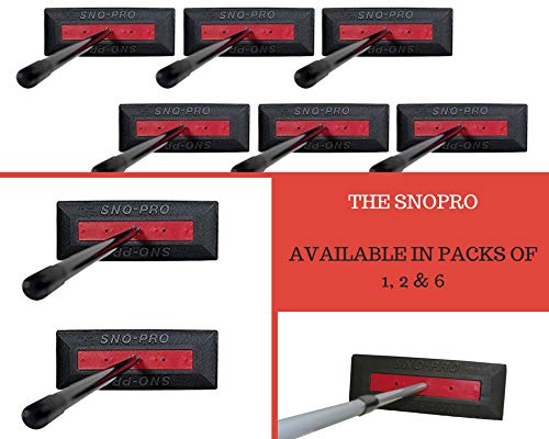 SNOBRUM SNO Pro - Professional Grade Snow Broom and Snow Remover for Cars and Trucks, 6 Pack - 48 Inch Handle, Push-Broom Design - Safe Winter Snow Removal for Vehicles Without Paint Scratching