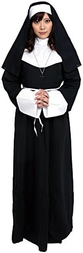 PATYMO Classic Style Nun Full Gown Costume - Teen/Women's S Size Black/White