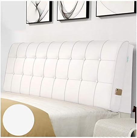 YXNZ Pillow Head Cushions Large Back Cushion Leather Headboard Soft Pack Bed Cover Sponge Filling (Color : White, Size : 9060cm)
