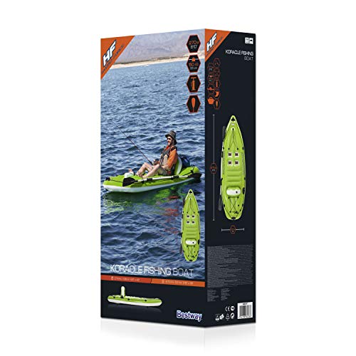Bestway Hydro-Force Aufblasbares Kajak | Koracle Schlauchboot Komplettset zum Angeln mit Handpumpe, Paddel und Aufbewahrungstasche, 1 Person Kapazität, mehrere Stile – Bild 4