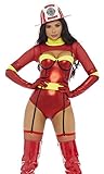 Forplay Women's Light My Fire Sexy Firefighter Costume, red, S/M