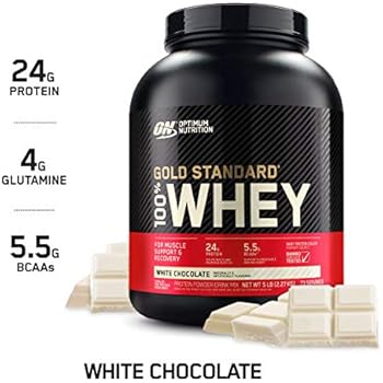 OPTIMUM NUTRITION GOLD STANDARD 100% Whey Protein Powder, White Chocolate, 5 Pound (Packaging May Vary)