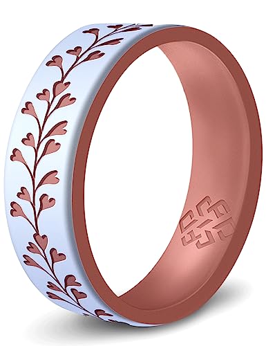Knot Theory Heart Vine Silicone Ring Pearl White