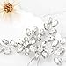 Unicra Rhinestone Bride Wedding Hair Pins Bridal Hair Clips Crystal Hair Piece Decorative Bridesmaids Hair Accessories for Women and Girls Pack of 2 (A-Silver)