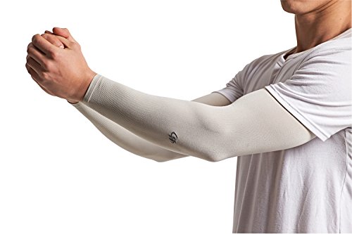 HOPESHINE Arm Cooling Sleeves UV Sun Protection Arm Sleeves for Cycling, Driving, Outdoor Sports, Golf, Basketball Sleeves for Men&Women to Cover Arms (5-Pairs Black+White+Grey+Dark Grey+Blue) - Thumbnail 3