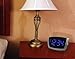 Equity 75904 LED Blue Digit Alarm Clock with USB Charging Port, Black