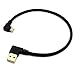Micro USB Cable - Rerii Golden Plated 30cm Length USB to Micro-B Male Right Angled Cable, Sync & Charging 5-Pin Micro USB Cable