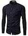 Tunevuse Mens Slim Fit Business Shirts Long Sleeve Solid Shirt