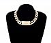Women's Alloy Celebrated Choker ID Necklace Heavy Cuban Chunky Chain Necklace Shiny Metal Statement Jewelry (Gold Color)