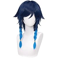 Amazon.com: SL Navy Blue Wig 2 Tone Anime Braided Hair Wigs with