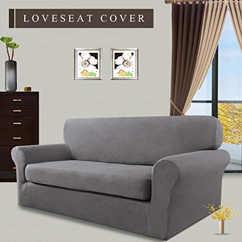 EasyGoing 2 Pieces Microfiber Stretch Sofa Slipcover Spandex Soft