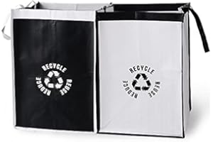 BeBesta Recycle Waste Bin Bags, 12L Capacity, Polypropylene Material, Black Color, 2 Pieces