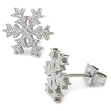 Stainless Steel Sandblast Post Snow Flake Stud