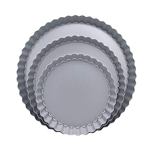3 Pack(6, 8, 9 inch) Pie Pans Non-Stick Removable Bottom Tart Quiche Pan with Removable Base